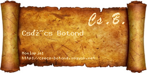 Csécs Botond névjegykártya